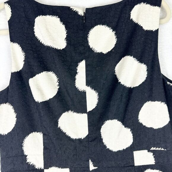 Talbots Large Polka Dot Fit and Flare Dress Size 12 Cotton Stretch Sleeveless - Picture 4 of 6